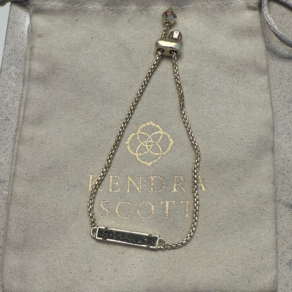 Kendra Scott Gold Bracelet with Silver Drusy Bar